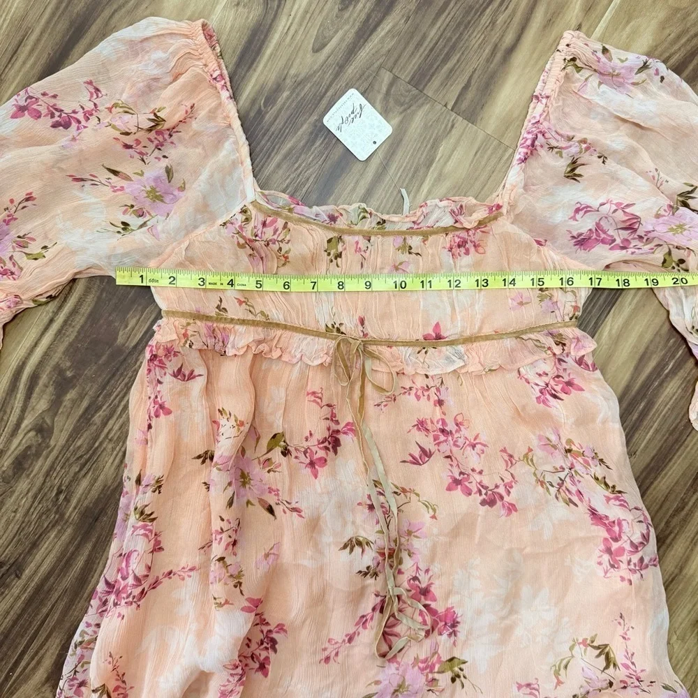 New Free People Peachy Floral Marney Floral Dress